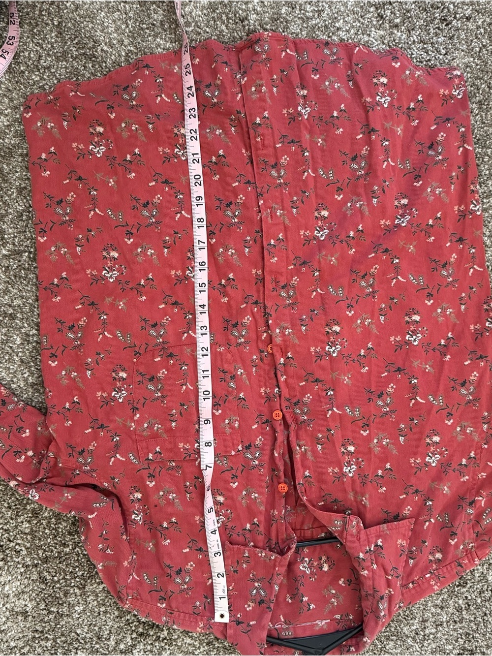 Floral Button-Front Jean Jacket in Rust - Picture 5 of 6